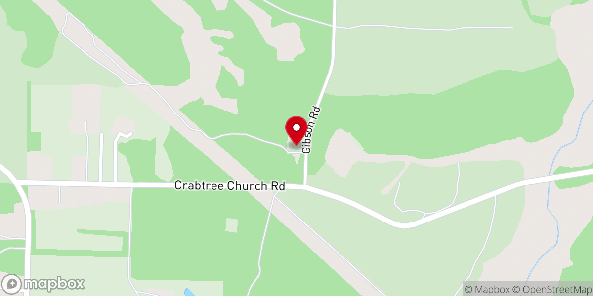 Map showing location of Crabtree Church