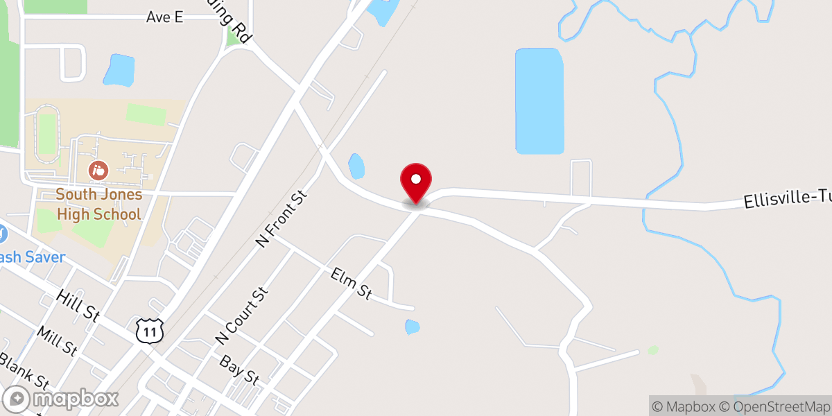 Map showing location of Jesus Name Church-Ellisville