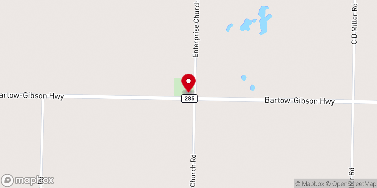 Map showing location of Hebrew Freewill Baptist Church
