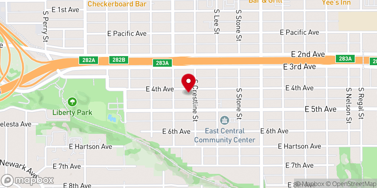 Map showing location of Mount Olive Baptist Church
