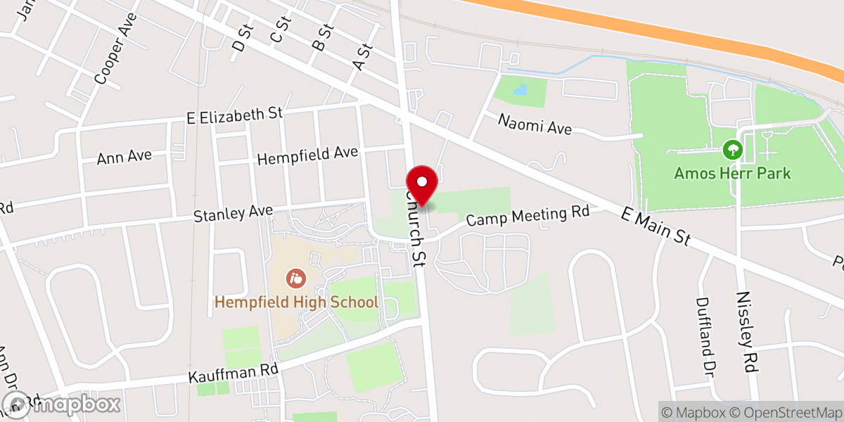 Map showing location of Outpouring Church