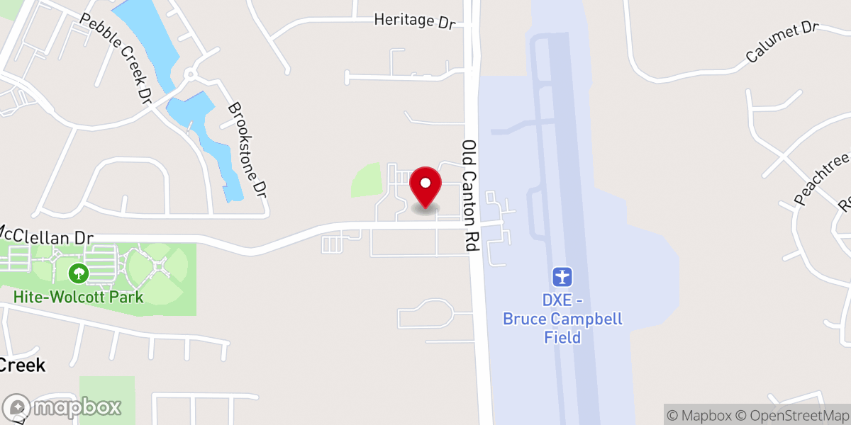 Map showing location of Ridgecrest Baptist Church