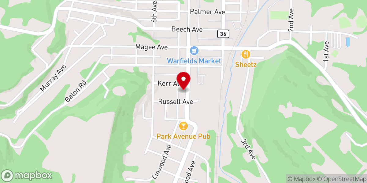 Map showing location of St. Luke's Episcopal Church