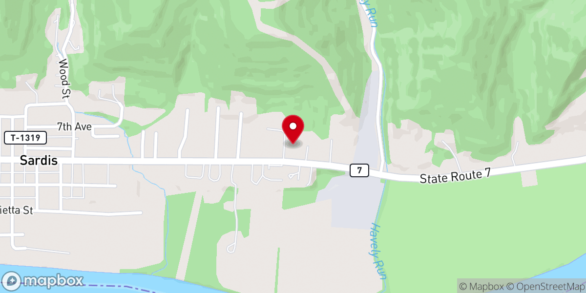 Map showing location of Living Water Baptist Church