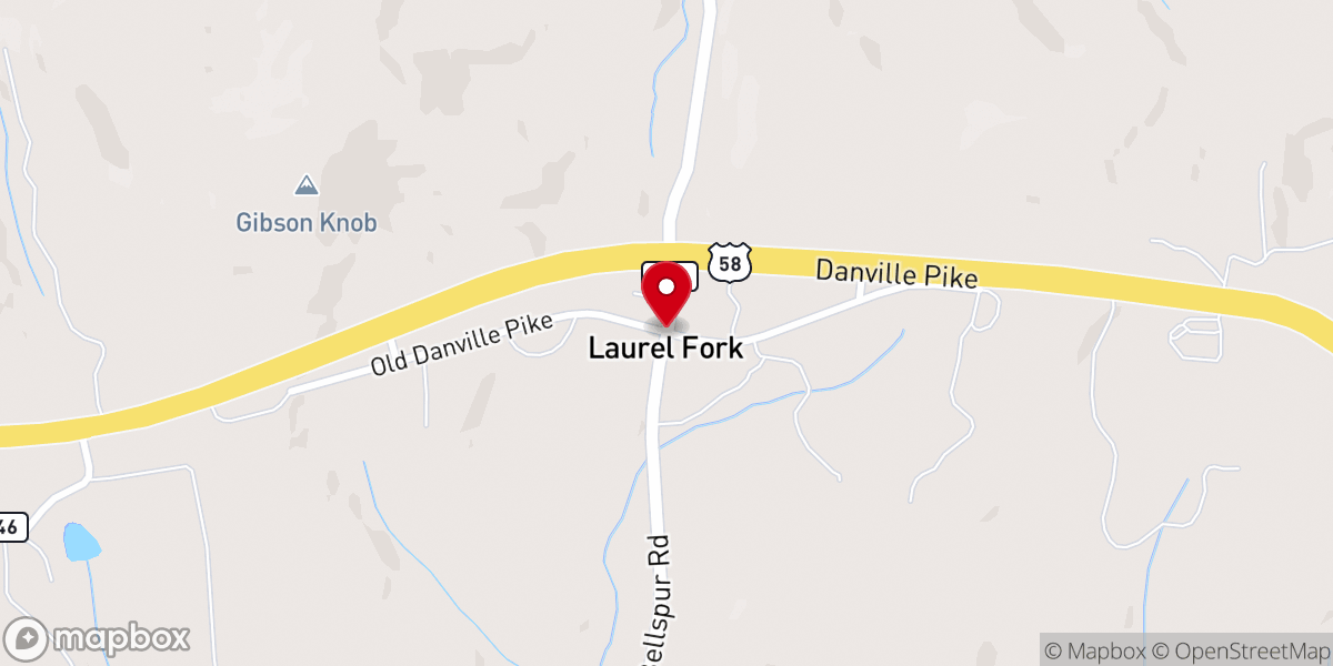 Map showing location of Laurel Fork