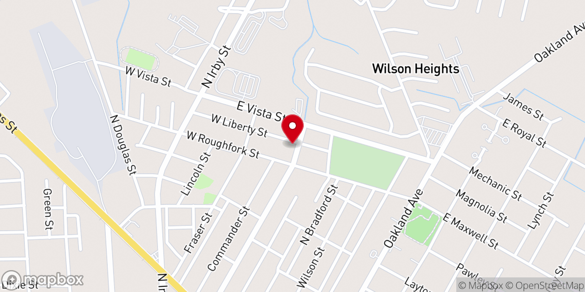 Map showing location of Liberty Hill Holiness Church
