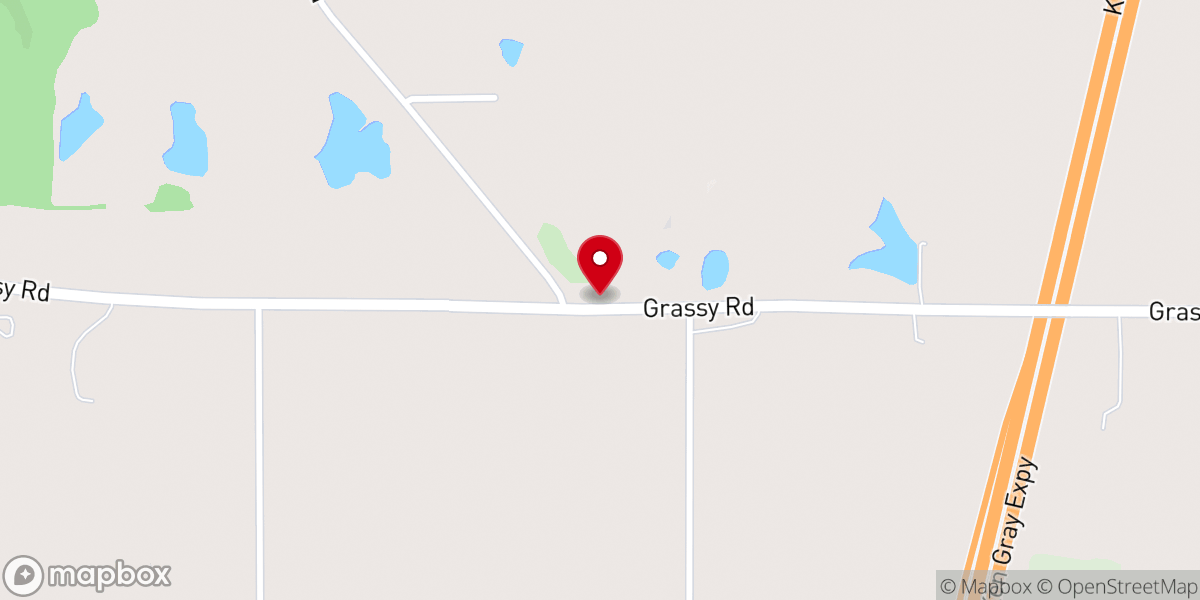 Map showing location of Grange Hall Free Will Baptist Church