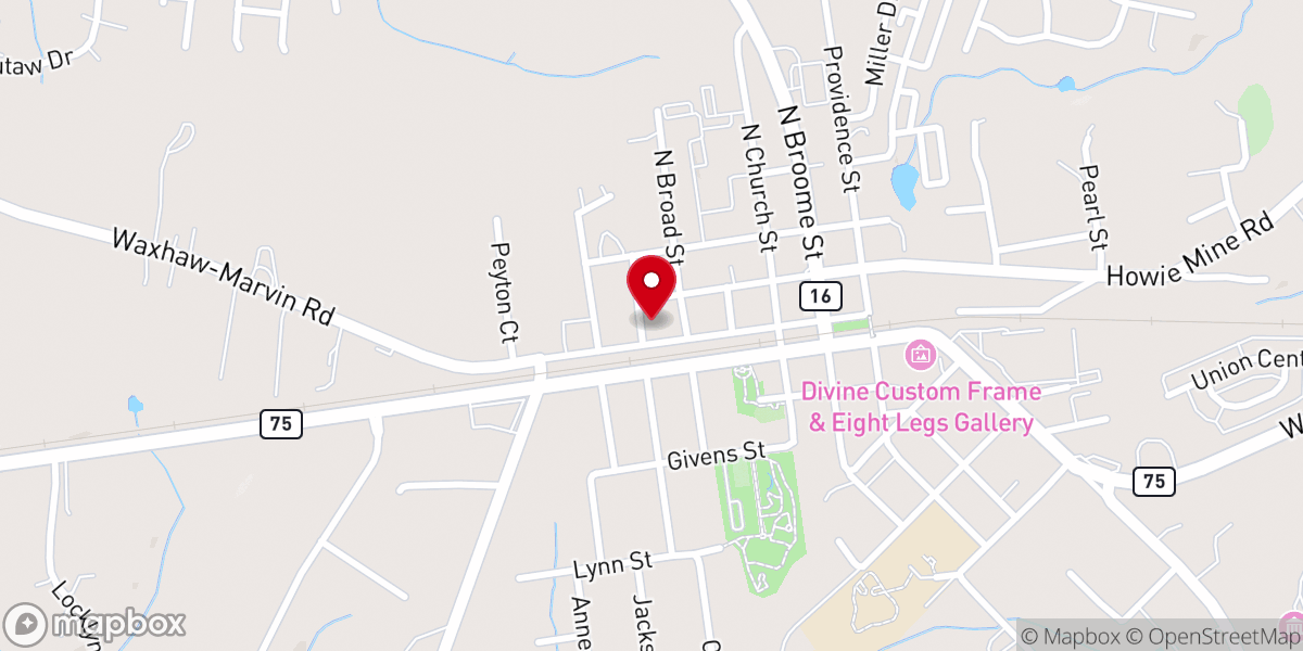 Map showing location of Amazing Grace Lutheran Church