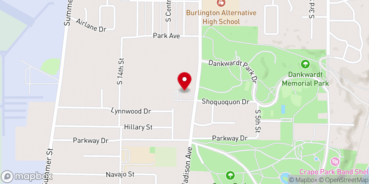 Map showing location of Bethany Lutheran Church
