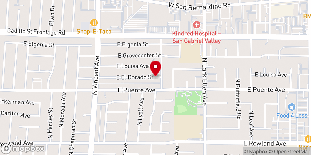 Map showing location of ONE&ALL Church, West Covina - Main Auditorium
