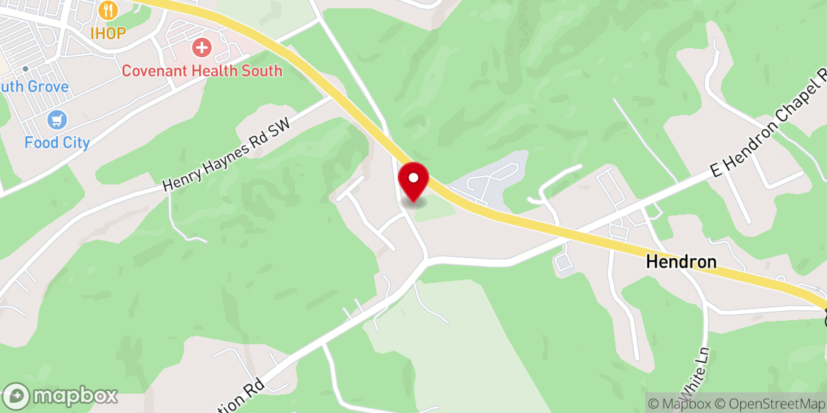 Map showing location of Hendrons United Methodist Church
