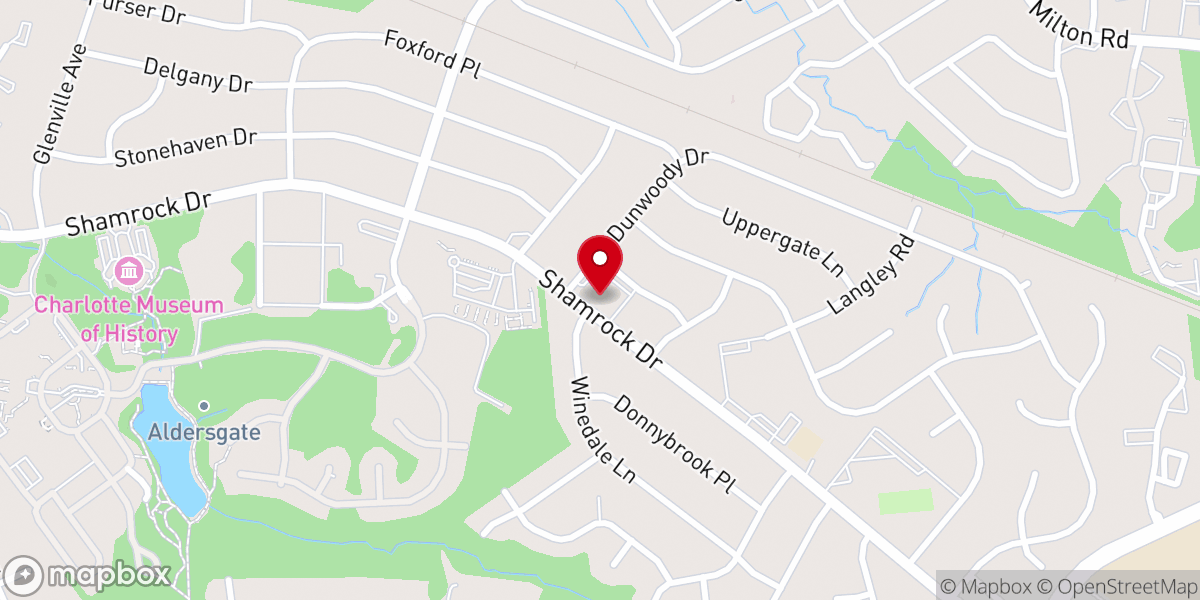 Map showing location of St. Thomas Evangelical Lutheran Church