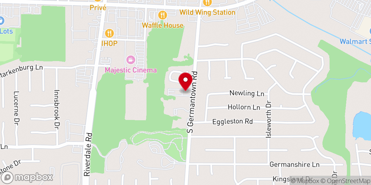 Map showing location of South Germantown Road Church of Christ