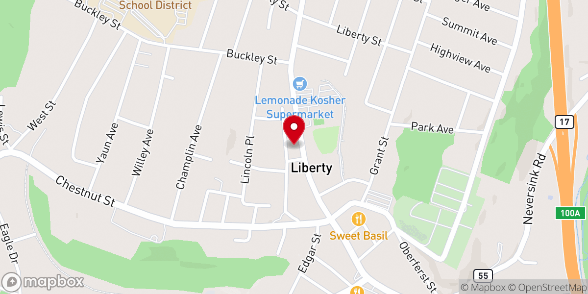 Map showing location of United Methodist Church-Liberty