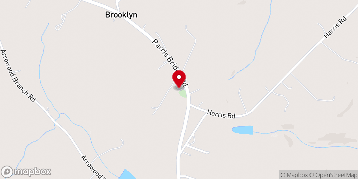 Map showing location of Brooklyn Baptist Church