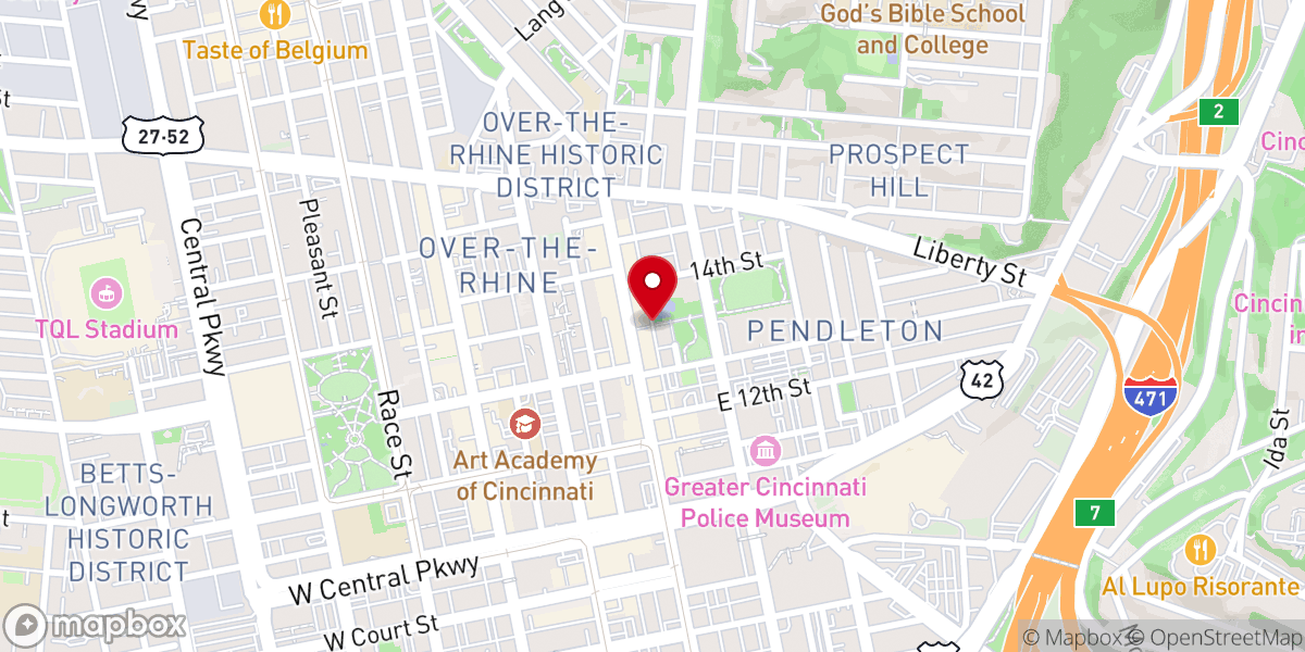 Map showing location of Woodward Avenue Baptist Church & Society Trust