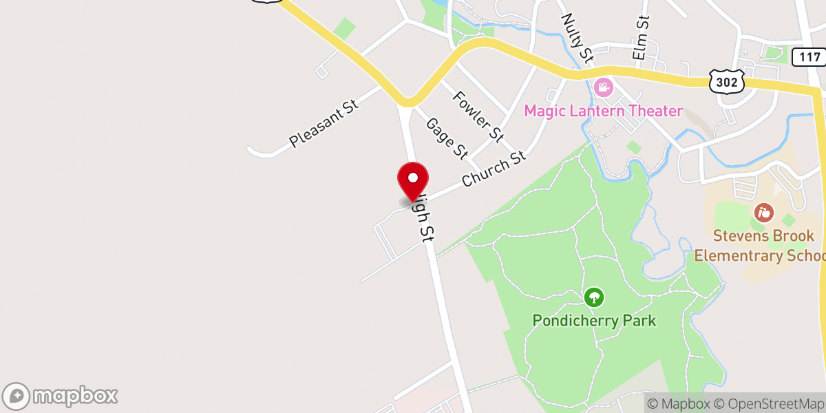Map showing location of First Congregational Church, UCC