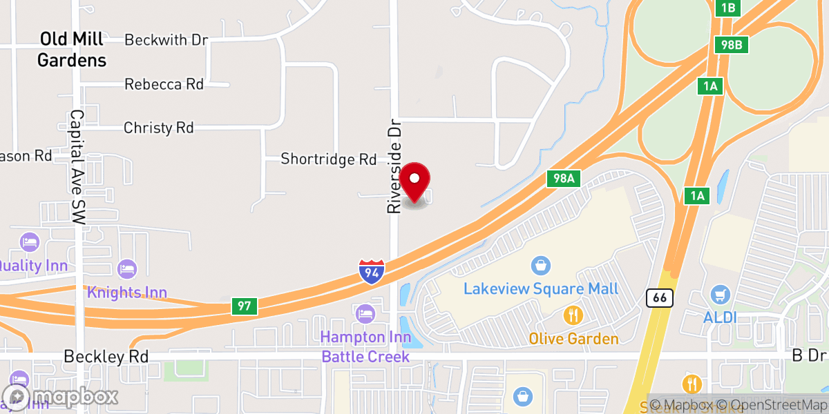 Map showing location of St. Peter Lutheran Church
