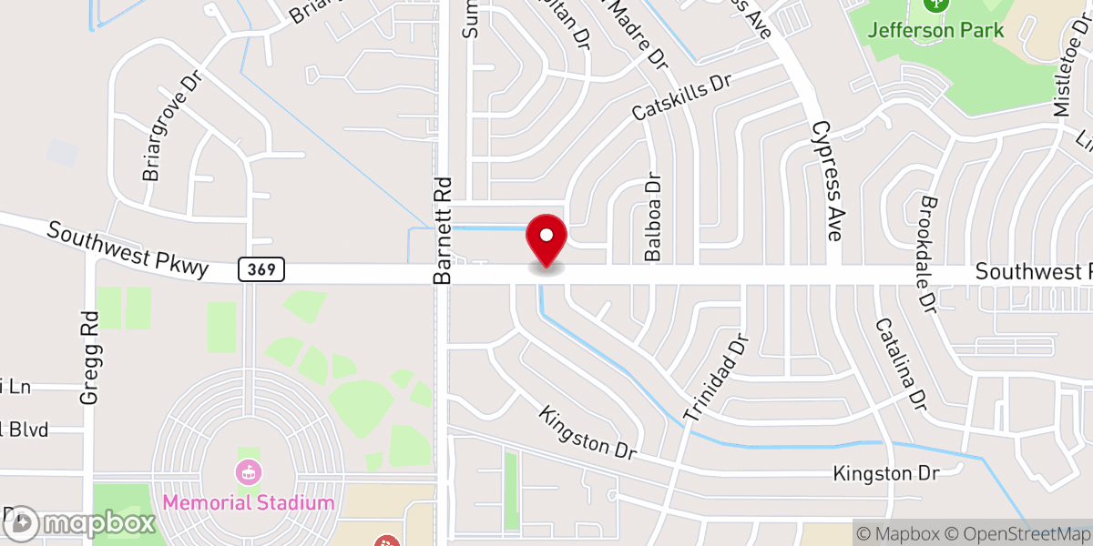 Map showing location of Christs Community Fellowship of Wichita Falls