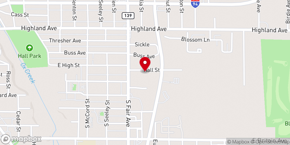 Map showing location of Hands Up Ministry Church