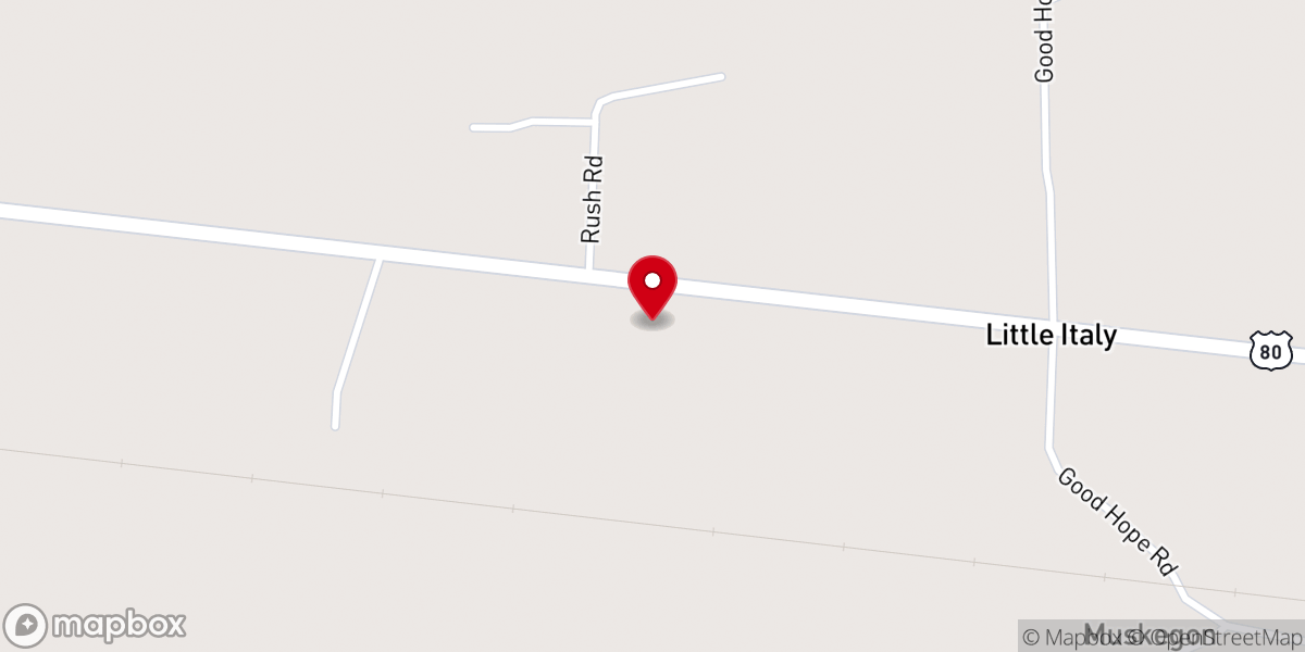 Map showing location of Sand Ridge Baptist Church