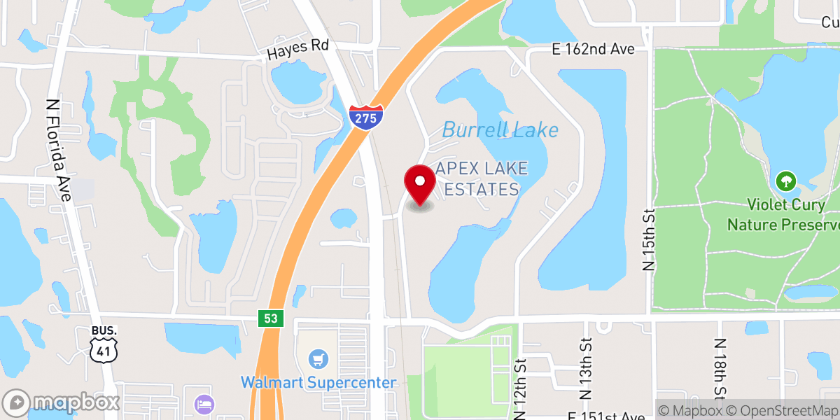 Map showing location of North Tampa Spanish SDA Church