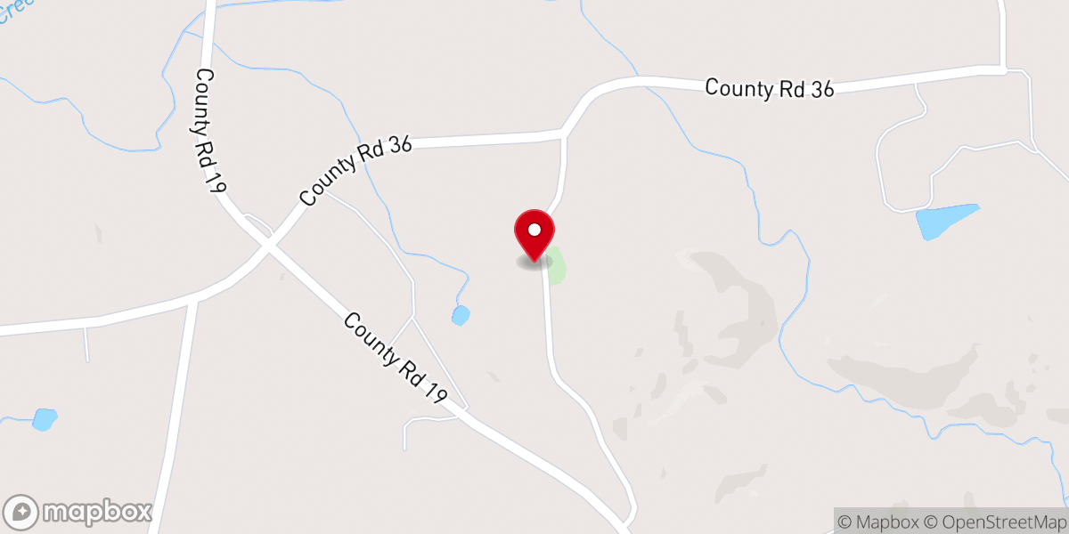 Map showing location of Beason Grove Baptist Church