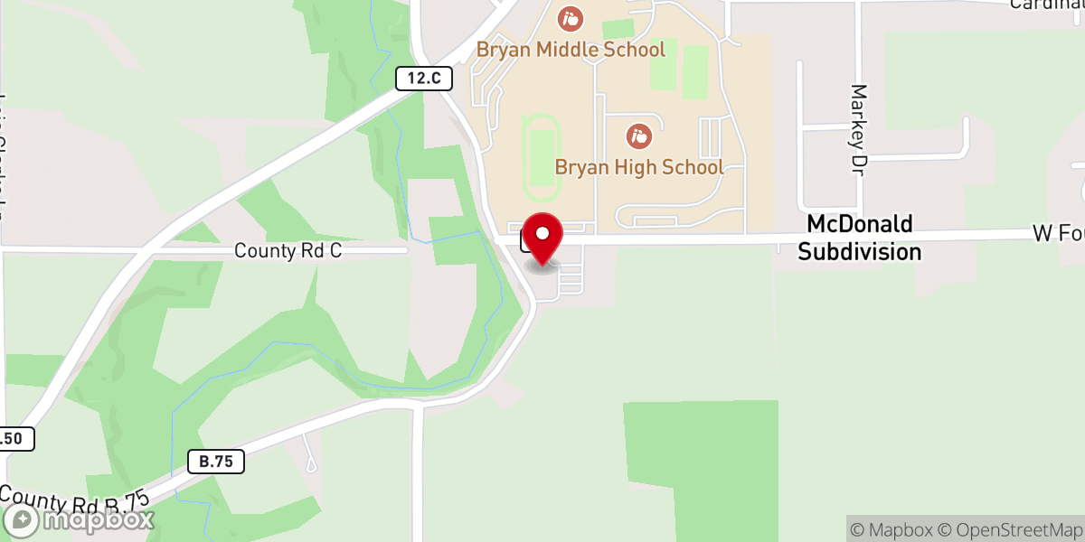 Map showing location of Bona Vesta United Brethren Church