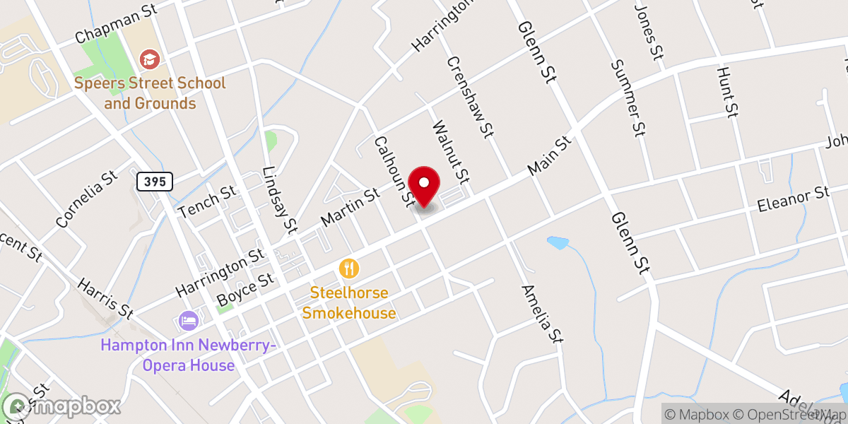 Map showing location of Newberry Reformed Presbyterian Church