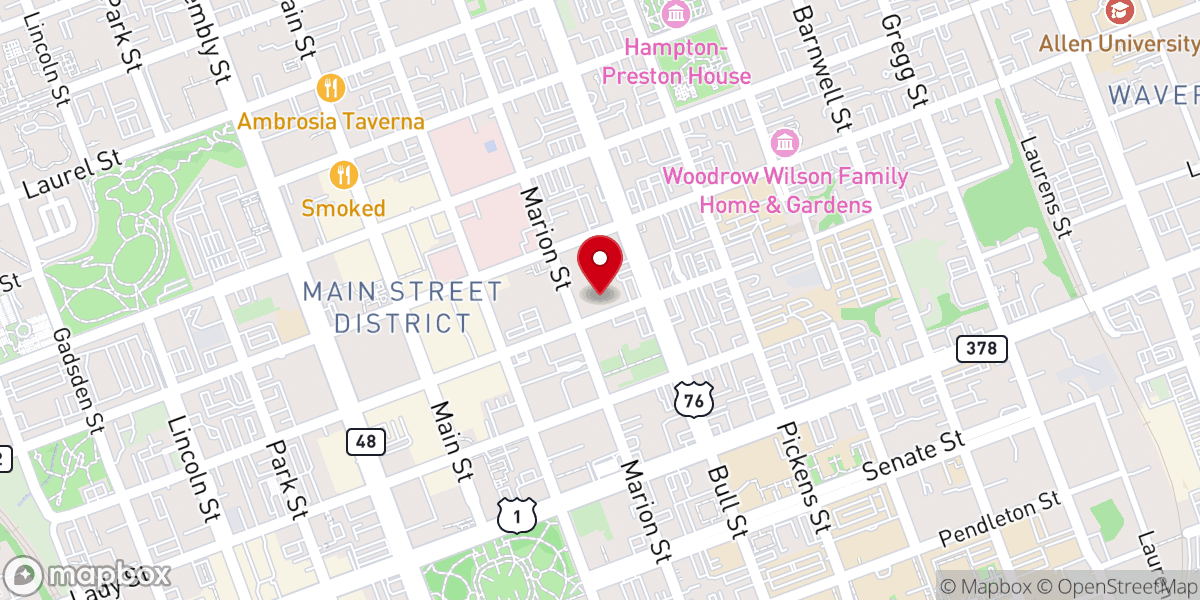 Map showing location of Washington Street United Methodist Church