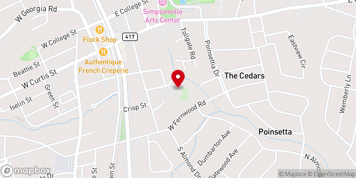 Map showing location of Cedar Grove Missionary Baptist