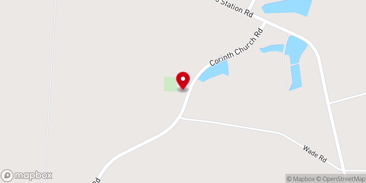 Map showing location of Corinth Freewill Baptist Church