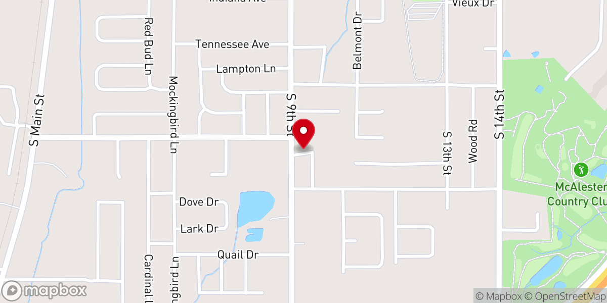 Map showing location of First Assembly of God Church