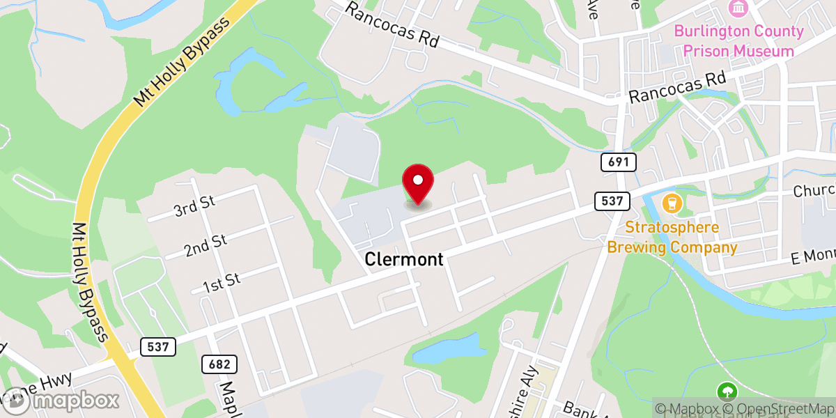 Map showing location of Mt. Nebo Holy Church