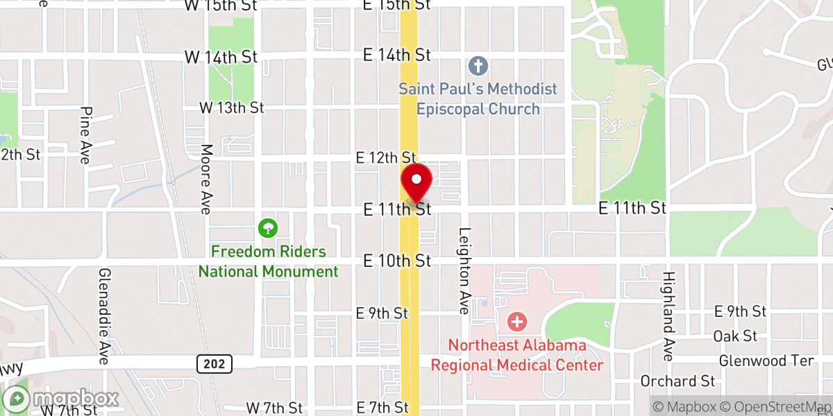 Map showing location of Saint Pauls Anglican Church