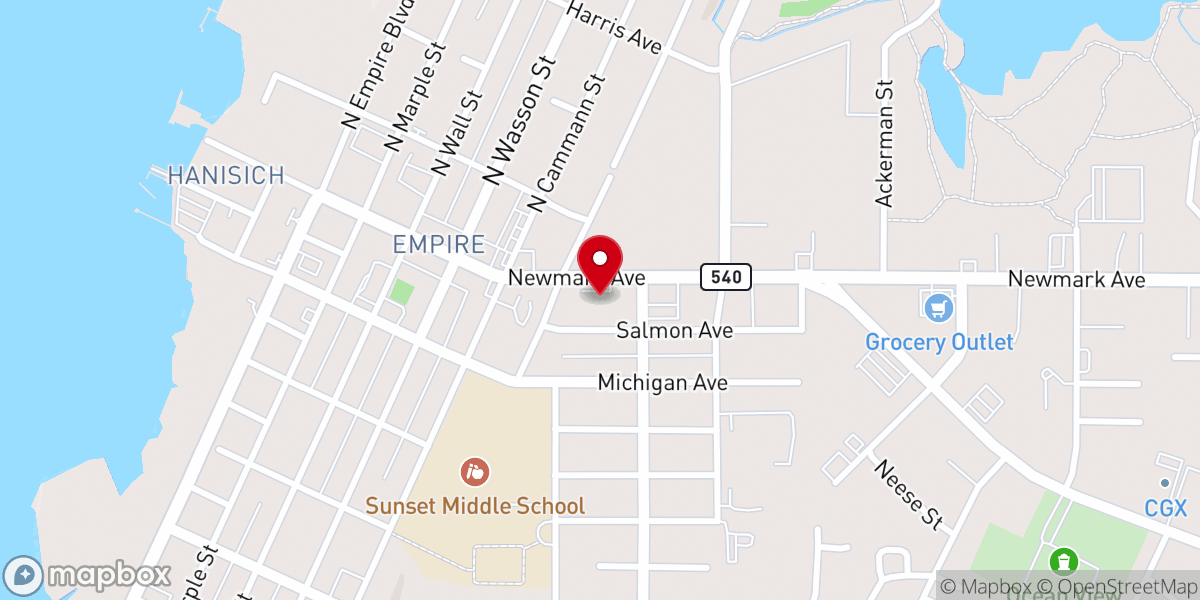 Map showing location of Bay Area Athletic Club