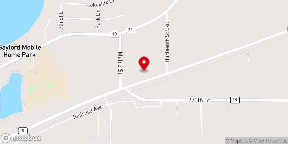 Map showing location of Gaylord Assembly of God