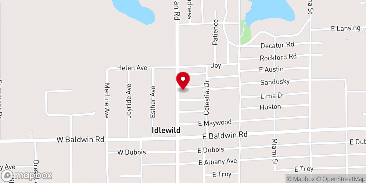 Map showing location of Idlewild Seventh-Day Adventist Church