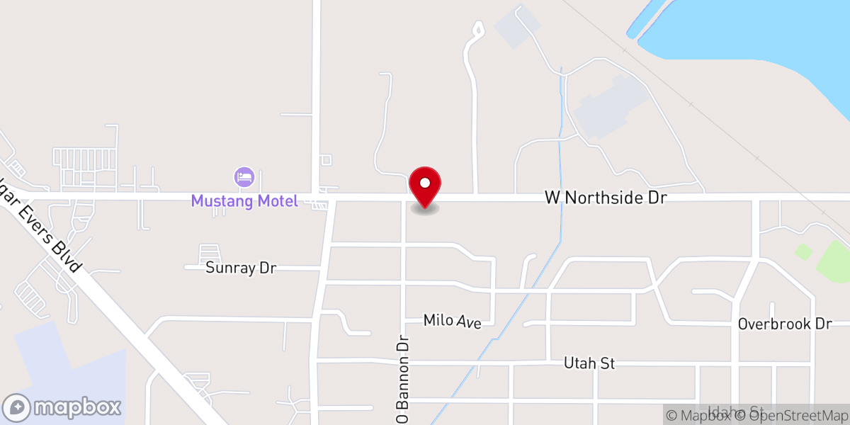 Map showing location of Tabernacle Baptist Church