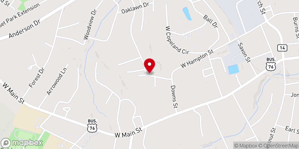 Map showing location of Mount Olive Church