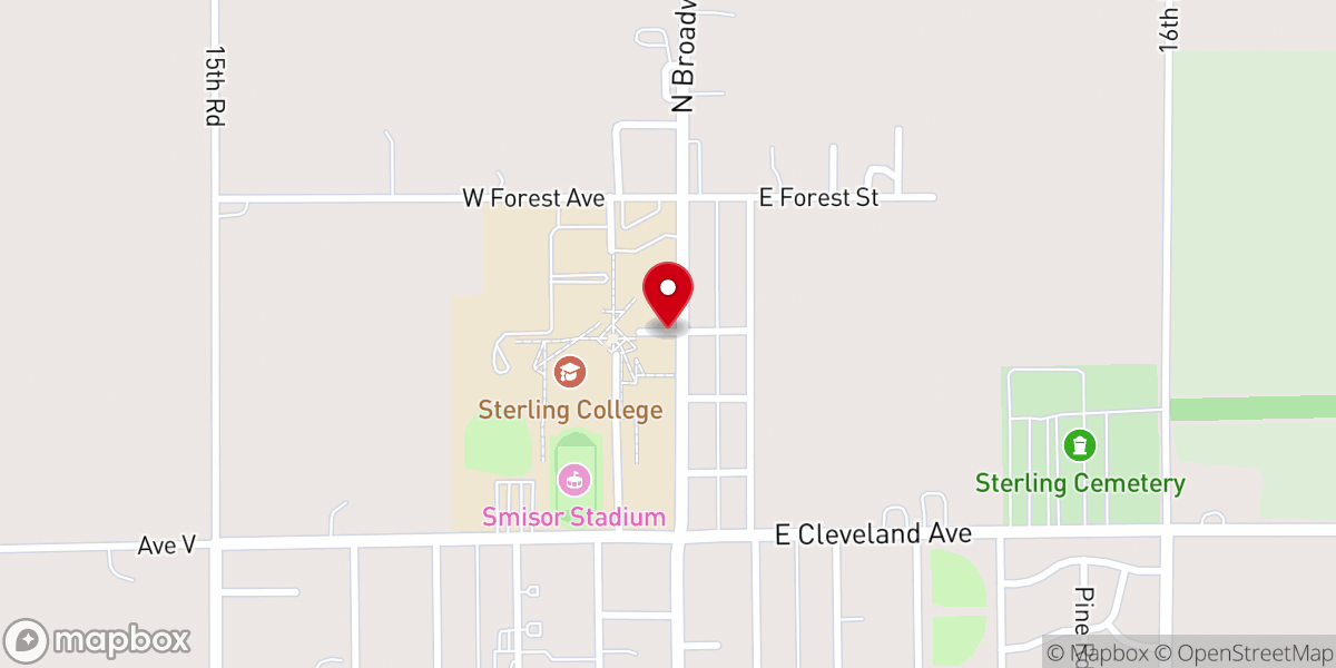 Map showing location of Sterling College