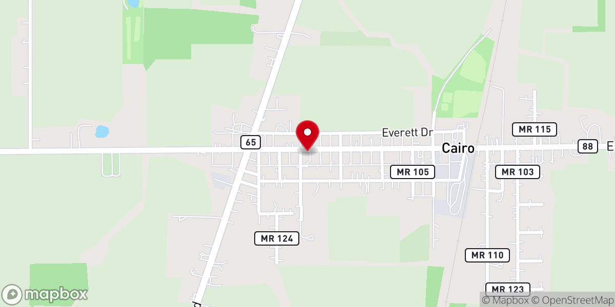 Map showing location of Cairo Christian Church