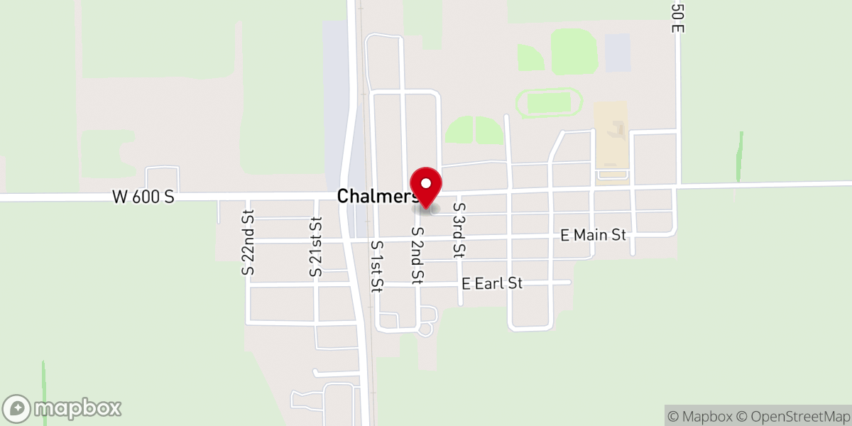 Map showing location of Chalmers Community Church