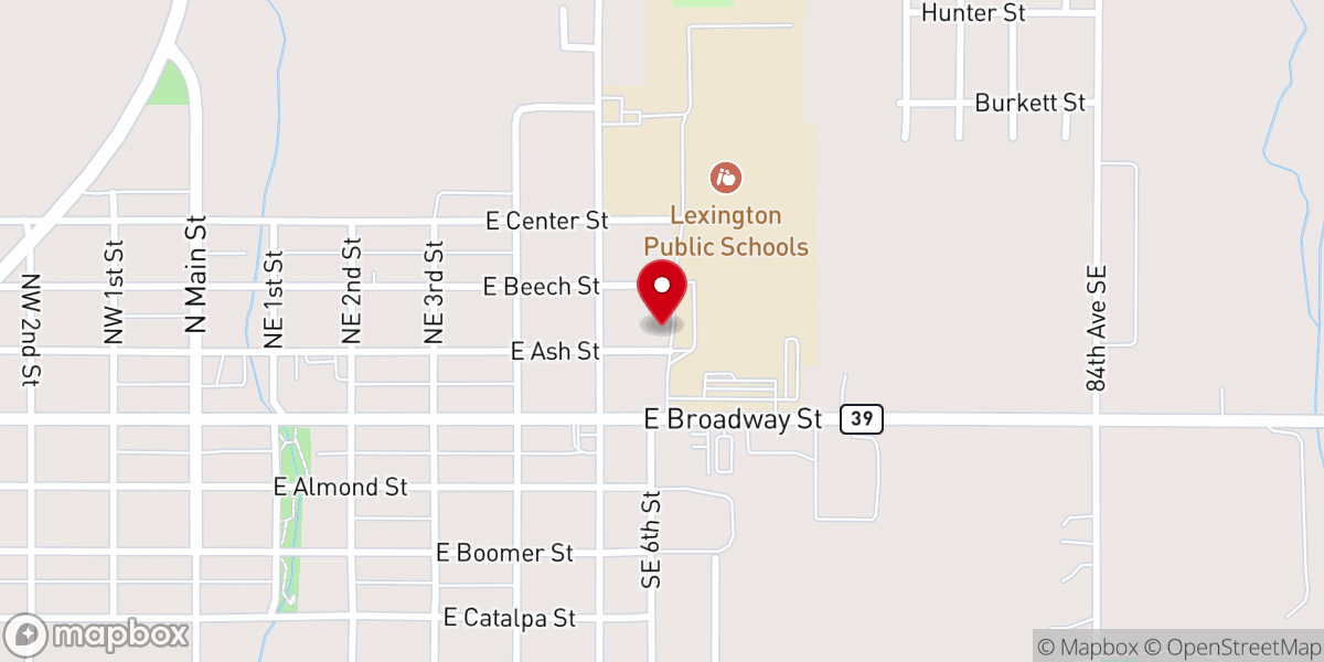 Map showing location of Lexington United Methodist Church - Food Distribution Center