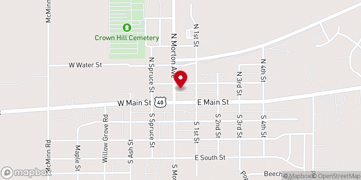 Map showing location of Centerville Christian Church