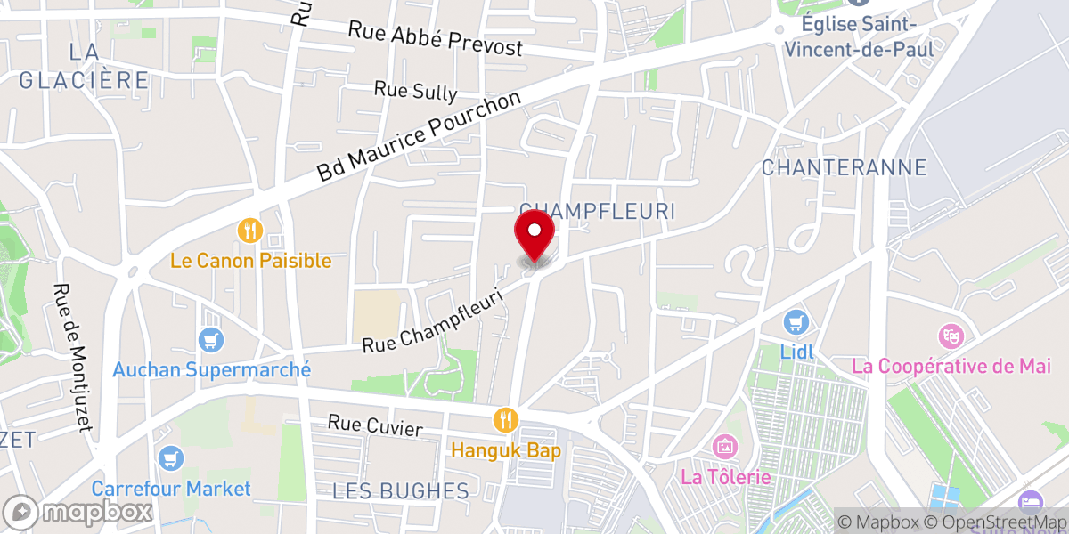 Map showing location of église Notre-Dame de la Médaille Miraculeuse