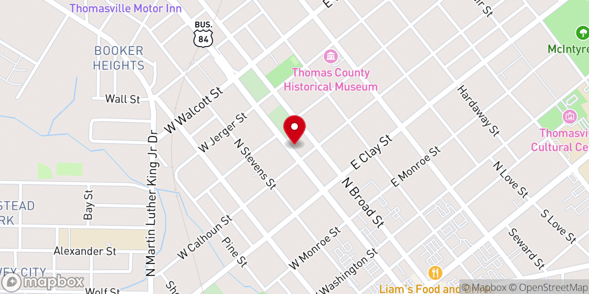Map showing location of First Missionary Baptist Church