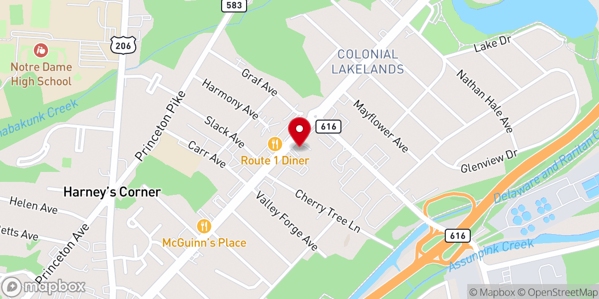 Map showing location of Slackwood Presbyterian Church