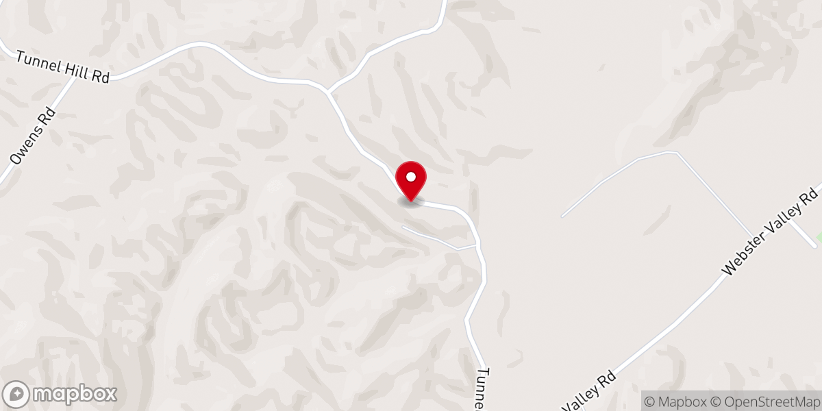 Map showing location of Tunnell Hill Church