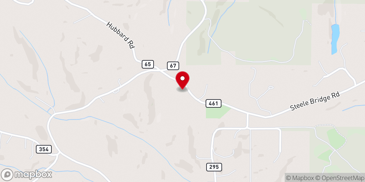 Map showing location of Amicalola Baptist Church